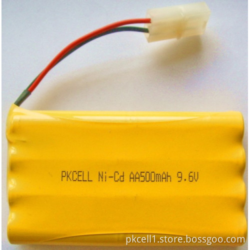 Ni-CD AA Industrial Rechargeable Battery Pack (9.6V 500mAh)